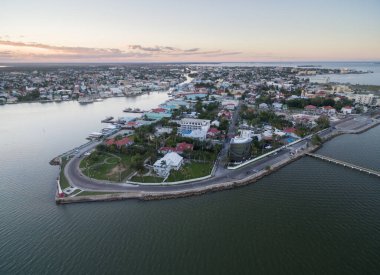 Belize. Caribbean Island. Beautiful Cityscape. Drone. Aerial View.
