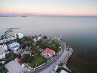 Belize. Caribbean Island. Beautiful Cityscape. Drone. Aerial View.