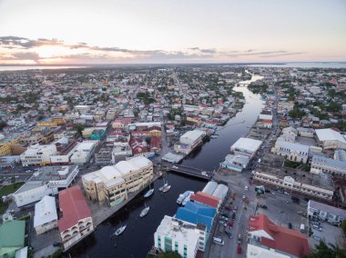 Belize. Caribbean Island. Beautiful Cityscape. Drone. Aerial View.