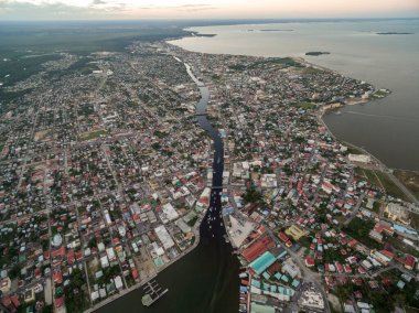Belize. Caribbean Island. Beautiful Cityscape. Drone