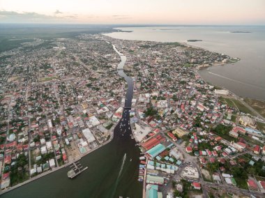 Belize. Caribbean Island. Beautiful Cityscape. Drone. Aerial View.
