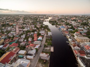 Belize. Caribbean Island. Beautiful Cityscape. Drone. Aerial View.