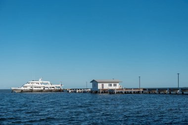 Belize Port with Luxury Yacht in Background. Caribbean Island