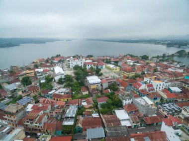 Flores island in Guatemala. Peten Itza Lake
