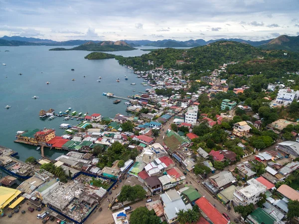 Coron Island Philippines Cityscape Aerial Drone Point View — ストック写真