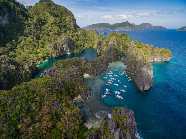 Przystań Mała Laguna Nido Palawan Filipiny Wycieczka Trasa Miejsce Wyspa — Zdjęcie stockowe