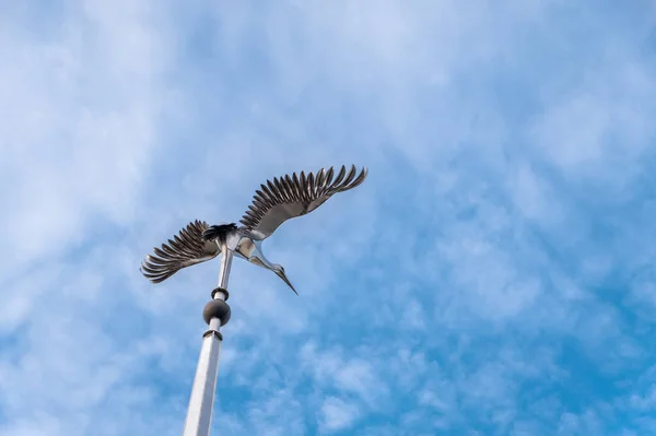 Stork Statue Visaginas Town Lithuania — Stock Photo, Image