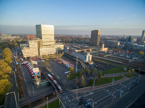 Ciudad Eindhoven Paisaje Urbano Holanda Punto Vista Del Dron Línea —  Fotos de Stock