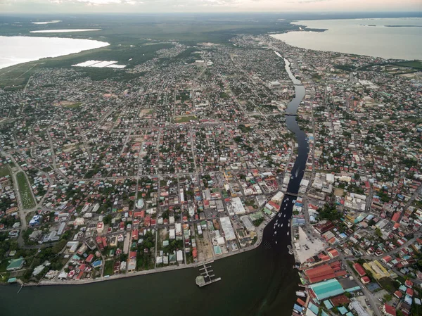 Belize Caribbean Island Beautiful Cityscape Drone — ストック写真