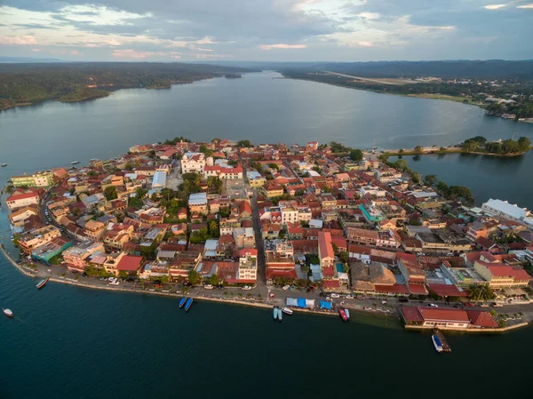 Flores island in Guatemala. Peten Itza Lake