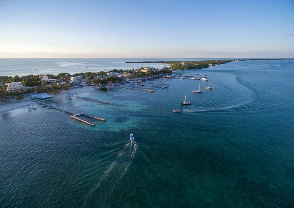 Caye Caulker Island Belize Karibik Drohnenstandpunkt — Stockfoto