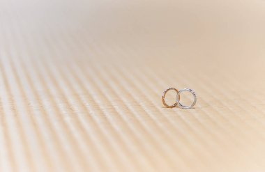 Wedding Ring on Japanese Shrine Ground. Macro. Japan