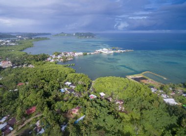 Koror Town in Palau Island. Micronesia. Drone Point of View
