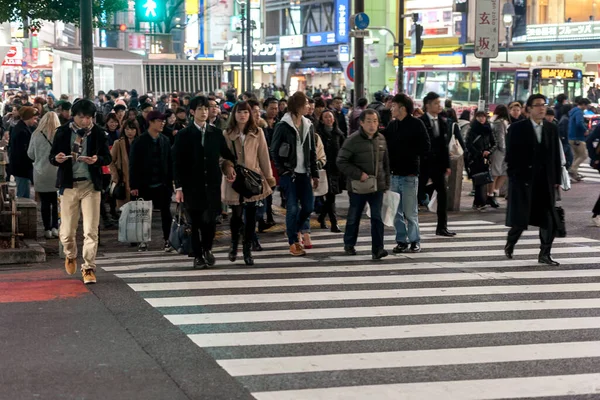 District Shibuya Tokyo Intersection Célèbre Achalandée Monde Japon Shibuya Crossing — Photo