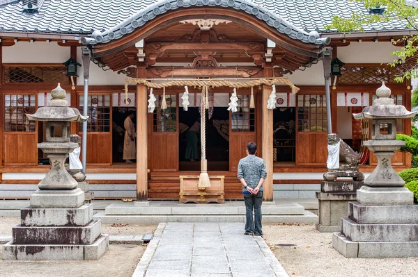 Sanctuarul Din Kyoto Persoana Care Află Apropiere — Fotografie, imagine de stoc