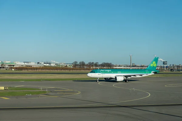 Airbus A320 Aer Lingus Ready Take Amsterdam Airport Schiphol — Stock Photo, Image
