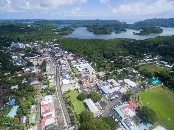 Koror Town Palau Island Micronesia Cityscape Background Drone Point View — Stock Photo, Image