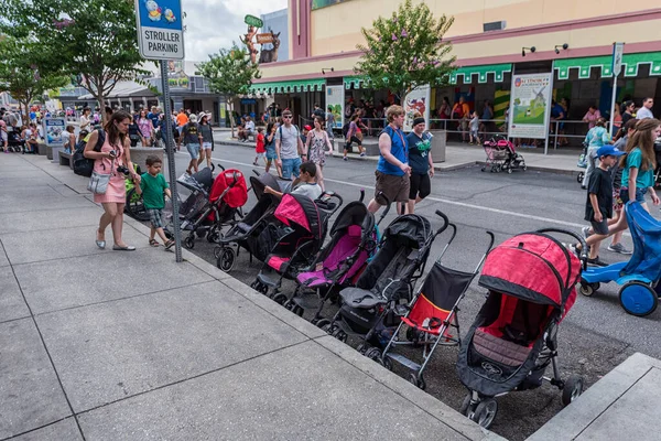Stroller Parking in Universal Resort Orlando, Florida.