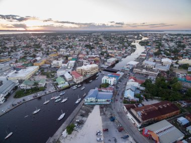 Belize. Caribbean Island. Beautiful Cityscape. Drone. Aerial View.