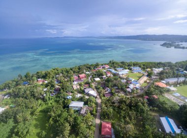 Koror Town in Palau Island. Micronesia. Drone Point of View