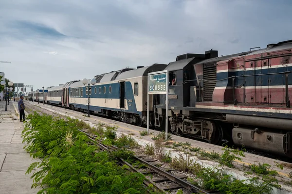 Sousse Tunisia Czerwca 2019 Dworzec Kolejowy Sousse Tunezja Szybki Pociąg — Zdjęcie stockowe