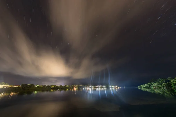 Koror Palau Uzun Maruziyet Gecesi Fotoğrafçılığı Stars Panning Mikronezya — Stok fotoğraf