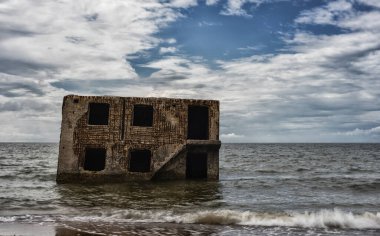 Baltık denizinde kuzey kaleleri. Liepaja, Letonya. Gezici nesne.