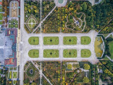 Viyana 'daki Schonbrunn Sarayı ve Bahçesi Park ve Çiçek Dekorasyonu. Avusturya, Viyana 'da Gezici Nesne.