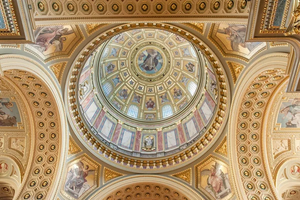 Szent István Bazilika Budapesten Belső Részletek Mennyezeti Elemek Magyarország — Stock Fotó