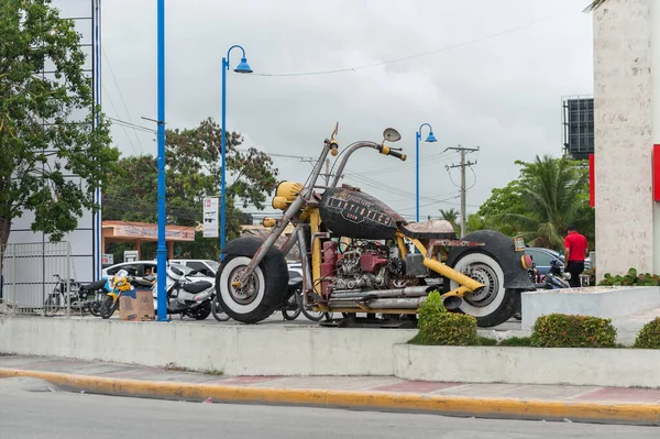 Veron República Dominicana Junho 2015 Motocicleta Como Estátua República Dominicana — Fotografia de Stock