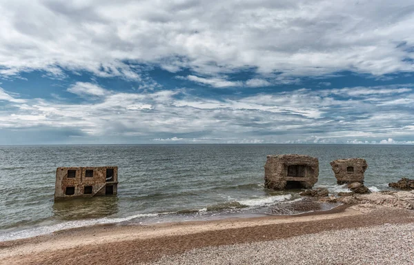 Północne Forty Wodach Morza Bałtyckiego Liepaja Łotwa Zwiedzanie Obiektu — Zdjęcie stockowe