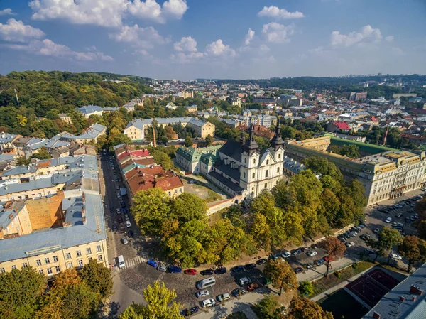Lviv Ukraine Septembre 2016 Lviv Centre Ville Avec Église Catholique — Photo