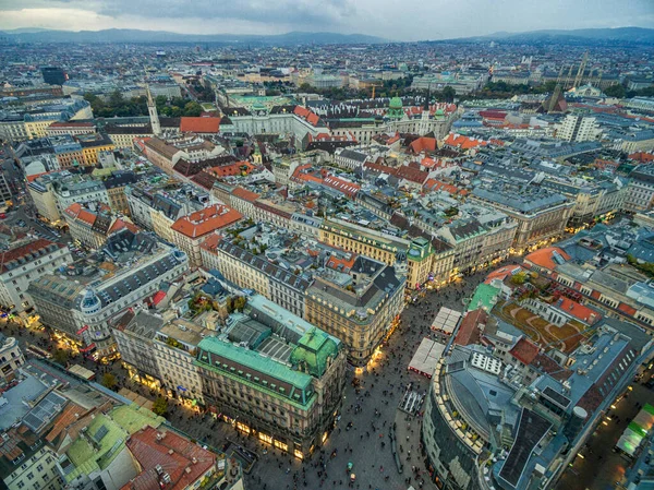 Vienna City Old Town Oostenrijk Luchtzicht — Stockfoto