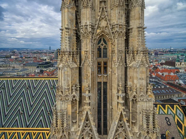 Turm Und Dach Des Stephansdoms Wien Österreich — Stockfoto
