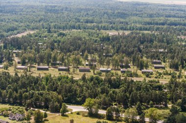 Litvanya 'da manzara. Ormanlı Askeri Bölge.