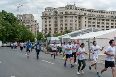 BUCHAREST, ROMANIA - 14 Haziran 2017: Romanya 'nın Bükreş kentinde Yarı Maraton Etkinliği