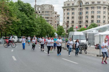 BUCHAREST, ROMANIA - 14 Haziran 2017: Romanya 'nın Bükreş kentinde Yarı Maraton Etkinliği