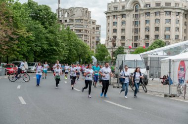 BUCHAREST, ROMANIA - 14 Haziran 2017: Romanya 'nın Bükreş kentinde Yarı Maraton Etkinliği