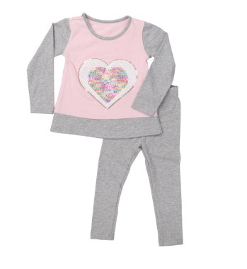 Kız pantolonu ve kazak. Beyaz arkaplanda izole.