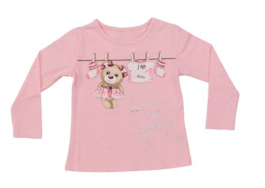 Genç Çocuk Pembe Tişört. Beyaz arkaplanda izole.