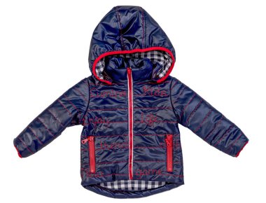 Çocuk ceketi. Beyaz arkaplanda izole.