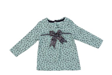 Genç kız çocuk boyu yaz kazağı. Beyaz arkaplanda izole.