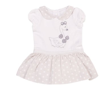 Genç Kız Çocuk Bedeni Yaz Elbisesi. Beyaz arkaplanda izole.