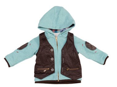 Çocuk boy erkek ceketi. Beyaz Arkaplanda İzole Edildi.