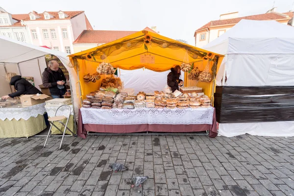 Vilnius Lituânia Março 2017 Mercado Kaziukas Vilnius Dos Mercados Rua — Fotografia de Stock