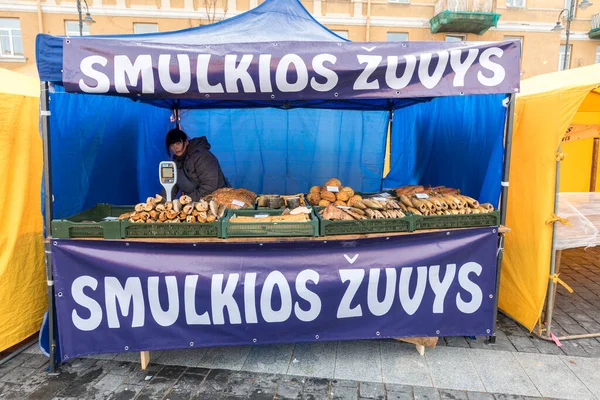 Vilnius Lituânia Março 2017 Mercado Kaziukas Vilnius Dos Mercados Rua — Fotografia de Stock