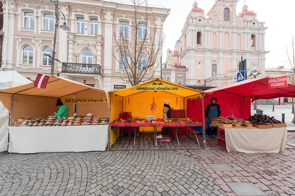 Vilnius Lithuania March 2017 Kaziukas Market Vilnius 立陶宛最有名的街头市场之一 — 图库照片