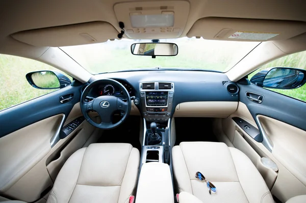 stock image VILNIUS, LITHUANIA - JULY 10, 2012: Luxury Lexus Car Interior.