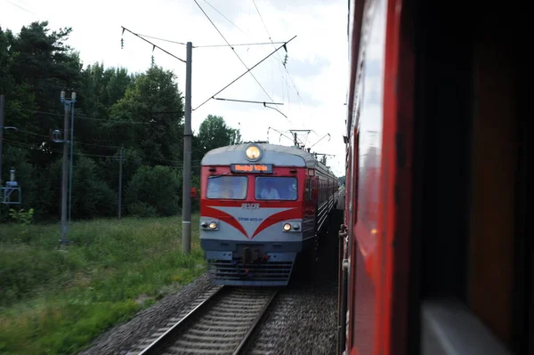Vilnius Lituânia Junho 2011 Lituânia Railway Network Track Fast Train — Fotografia de Stock