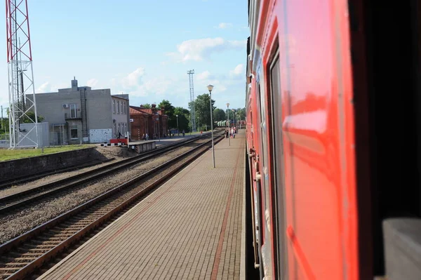 Jonava Lithuania June 2011 Lithuania Railway Network Track Going Fast — Stock Photo, Image